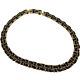 Signed D'orlan Vintage Double Weave Black Enamel And Gold Necklace