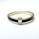 Solid 14k Yellow Gold Black Enamel Band With Baguette Diamond Ring Size 7.25