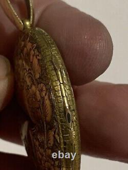 Superb Quality Antique 15ct Gold & Black Enamel Memory Hinged Locket Circa 1880