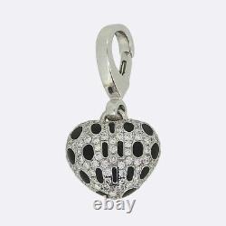 Theo Fennell Diamond and Black Enamel Heart Charm 18ct White Gold