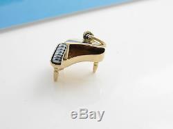 Tiffany & Co 14K Gold Piano Black White Enamel Charm 4 Necklace / Bracelet