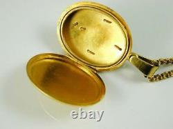 Turqouise & Black Enamel Antique Victorian Locket Necklace 18CT Gold Circa 1880s