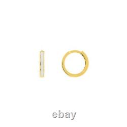 Turquoise Black White Enamel Huggie Hoop Earrings Women Solid 14K Real Gold