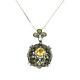 Unheated Round Citrine 6mm Cubic Zirconia 925 Sterling Silver Enamel Necklace