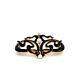 Victorian 14k Yellow Gold & Black Enamel Pin With 3 Pearls