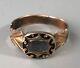 Victorian 15ct Yellow Gold & Enamelled Mourning Ring Size Q Aczx