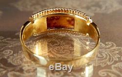 Victorian (1896) 15ct Gold Black Enamel Diamond Mourning Ring Valued £850