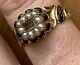 Victorian 18ct Yellow Gold Black Enamel In Memory Of Pearl Locket Front Ring
