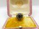 Victorian 9ct Gold, Black Enamel & Hair Mourning Ring Antique 1866 Birmingham