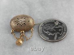 Victorian Black Enamel Gold Brooch