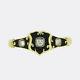 Victorian Diamond And Black Enamel Mourning Ring 18ct Yellow Gold
