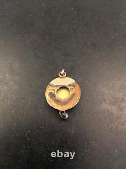 Victorian Etruscan Locket Rose Gold Black Enamel Star c1860 Mourning Pendant