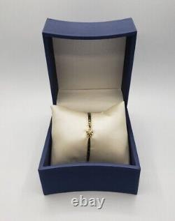 Victorian Style Diamond 14K Yellow Gold Black Enamel Bangle Bracelet