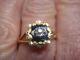 Victorian Natural Mined Diamond Black Enamel 18carat Yellow Gold Mourning Ring P