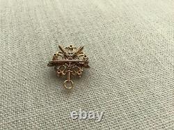Victorian old cut diamond enamel snowflake pendant