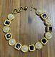 Vintage Anne Klein Gold Tone, Black Enamel And Pearls Choker Collar Necklace