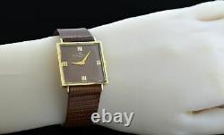 Vintage Baume Mercier Cal BM775 25mm 14k Gold Brown Enamel Dial Mechanical Watch