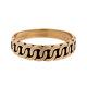 Vintage Black Enamel Carved Wedding Band Ring 14k Yellow Gold Circle Link 9.75