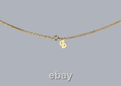 Vintage Christian Dior Crystal Black Enamel Pendant Gold Tone 15 Necklace 1980s