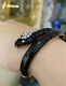 Vintage Diamond And Black Enamel Snake Wrap Bracelet In 18k Yellow Gold-hm2178a6