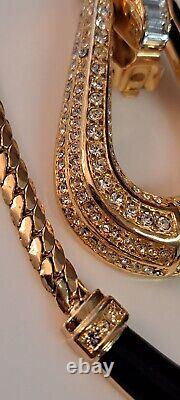 Vintage Estate Christian Dior Large Clip On Door knocker Earrings Dior Necklace