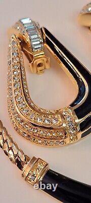 Vintage Estate Christian Dior Large Clip On Door knocker Earrings Dior Necklace
