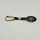 Vintage Gucci Black Gold Leather Enameled Gg Logo Keychain Screw-clasp Italy