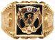 Vintage Men's Fraternal Order Of Eagles Black Onyx Enamel 10k Yellow Gold Ring