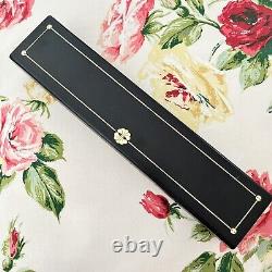 Vintage Monet Necklace Elegant Gold Black Enamel Rhinestone Box Great Gift 15.5