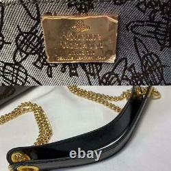 Vivienne Westwood Shoulder Bag Chain Orb Enamel Black Gold Original Used F/S JPN