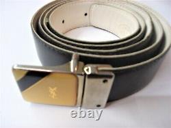 YSL Vintage Belt With A Enameled YSL Logo Yellow, Gold & Black Swivel Buckle