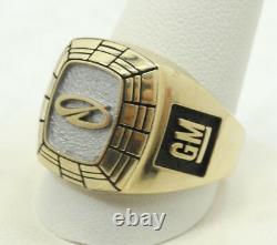 10k Yellow & White Gold Black Enamel Gm Company Ring Size 12.5 18.4g A9656