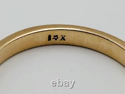 14k Solid Yellow Gold Black Enamel 2.5mm Wedding Band Stacking Ring 1.6g Taille 7