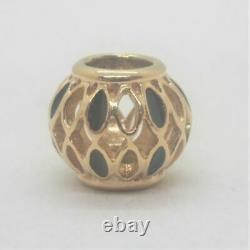 14k Y Gold Pandora Royal Victorian Black Enamel Bead Charm 750814en6 Retraité