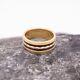 14k Yellow Gold Incised Black Enamel Wide Wedding Band/ring Taille 5,75