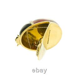 18k Yellow Gold Diamond Red & Black Enamel Lady Bug Pill Box Rare