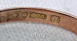 1930's Vintage Lovely 9 Carat Rose Gold And Black Enamel Initial Signet Ring