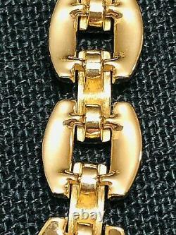 6.5 Swarovski Gold Tone Cristal Et Noir Émail Lien Bracelet Swan Signature