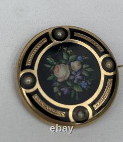 Antique 14k Or Jaune Épingle Victorian Era Floral-designed Pin
