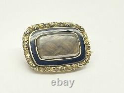 Antique 15 Ct Gold Georgian Mourning Memorial Brooch, Pin