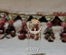 Antique Gold Enamelled Ring Victorian Keepsake Memento Mori Pearl Ring & Box