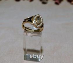 Antique Gold Enamelled Ring Victorian Keepsake Memento Mori Pearl Ring & Box