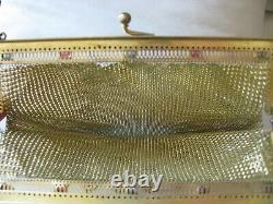 Antique Gold Filigre Red Blue Jewel Frame Black Yellow Enamel Chain Mail Purse