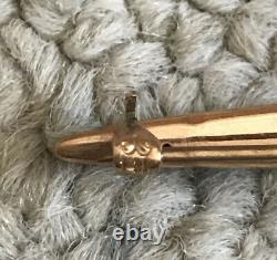 Antique Krementz 14k Or Black Enamel And Seed Pearl Bar Pin Brooch