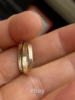 Antique Tested Gold Split Pearl Rose Cut Diamond Black Enamel Ring -uk Taille G