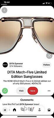 Authentique Dita Mach Five Drx-2087-c Rose Gold & Black Enamel 1 Sur 500