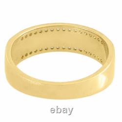 Bague de mariage texturée en émail noir en or jaune 14 carats avec diamants pour homme, 0,27 Ct