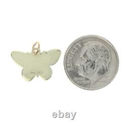 Bleu Or Jaune & Noir Enamel Butterfly Charm Pendentif De Printemps 14k