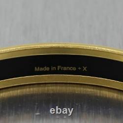 Bracelet En Émail Noir Hermès Gold Plaqué Grand Apparat