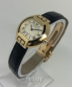Cartier Panthere Colisee Rare Solide 18ct Gold Diamond & Enamel Ladies Watch